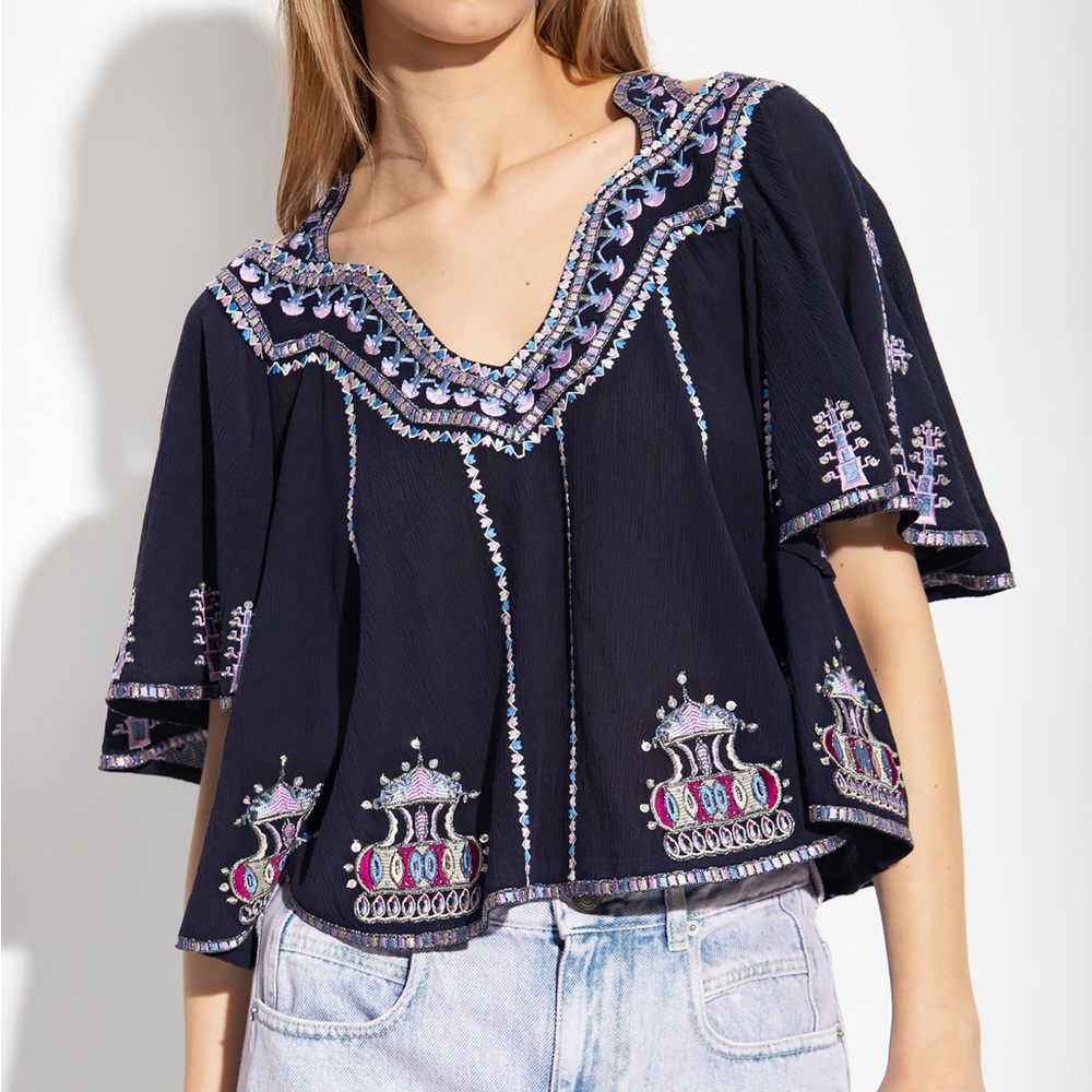 Isabel Marant Biani embroidered top